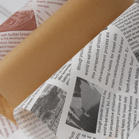 Papier sulfurisé double face enduit de silicone de qualité alimentaire imprimé sur mesure pour l'emballage des burgers et des sandwichs, emballage alimentaire jetable