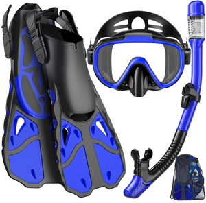 Penjualan Panas Set Snorkel Menyelam HD Dewasa Masker Kaca Lensa Tunggal Sirip Peralatan Renang Snorkeling Scuba Karet PC Dapat Disesuaikan OEM - Product Image 2