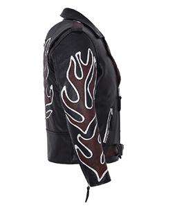 Chaqueta con Capucha para Hombre, Personalizada, 100% Cuero Nappa Rojo Genuino, Estilo con Capucha, Herrajes YKK, Marca Privada OEM/ODM - Product Image 4