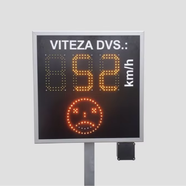 Radar Speed Limit Sign with Smiling and Crying Face for Traffic Vehicle Capture Solar Radar Speed Detector for Road Safety