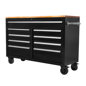 Hot bán 52 inch công cụ màu đen ngực trên bánh xe công cụ hệ thống lưu trữ 9 ngăn kéo bàn làm việc với rắn gỗ hàng đầu - Product Image 2
