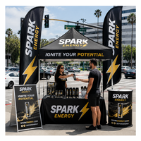 Tente de réception personnalisée avec kit de drapeau plume pour festivals sportifs en plein air et stands promotionnels pour salons professionnels