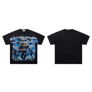 Streetwear Graphic T-Shirt Men Lion Roaring Sport Style Casual 100% Cotton Digital Printing Breathable Tee - Product Image 1