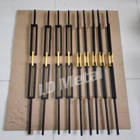 Mattschwarz 1/2 "* 44" Hollow Square Double Narrow Panels mit Golden Link Schmiedeeisen Geländer Baluster Metalls pindeln Großhandel