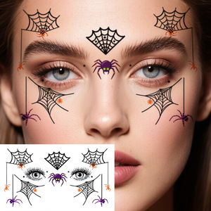 Tatouages en papier de luxe pour Halloween, imprimés par transfert, imperméables, longue durée, effrayants, originaux, <span class=keywords><strong>3D</strong></span>, en forme d'araignée, pour l'international - Product Image 2