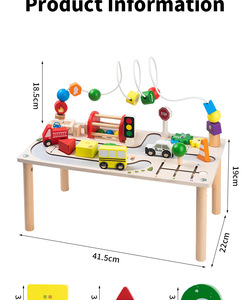 Tablero de Actividades para Escritorio, Juguete Montessori con Certificación CE y CPC, Pista de Tren, Laberinto de Cuentas, Mesa Sensorial para Bebés, Educación Temprana - Product Image 3
