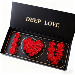 Custom Popular I LOVE U Floral Gift Boxes Eco-Friendly Recycled Materials Magnetic Paper <b>Box</b> Packaging for Rose Flower Gift <b>Box</b> - Product Image 2