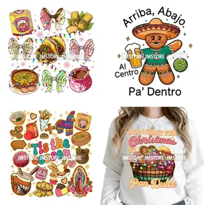 Transferts DTF à repasser pour textiles, motif Pan Dulce mexicain, âne de Noël espagnol, Noël latino, prêt à presser - Product Image 1