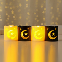 4 pièces de bougies électroniques décoratives pour le Ramadan et l'Aïd, décorations Mubarak, décoration de table islamique pour le Ramadan
