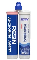 Mortier d'injection à base de résine époxy 1:1 SIWAY Fast Fix, scellant chimique pour joints d'ancrage en béton et travaux du bois