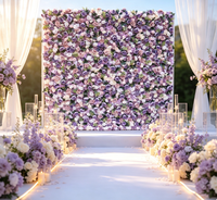 Mur floral 3D en tissu avec pivoines mélangées, toile de fond artificielle pour mariage, scène, cabine photo, accessoire de décoration