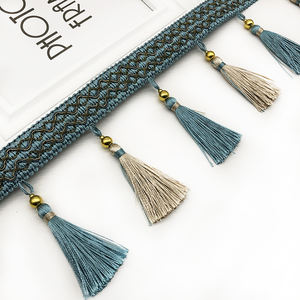 Garniture et <span class=keywords><strong>frange</strong></span> en dentelle à pampilles courtes en perles pour rideaux et tapis décoratifs (vente en gros) - Product Image 5