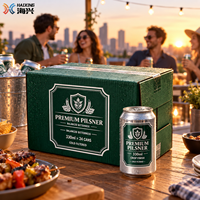 Boîte de présentation carrée en carton écologique et recyclable pour bière, avec fenêtre transparente et ouverture latérale, caisse rigide pour cadeaux et artisanat, avec gaufrage