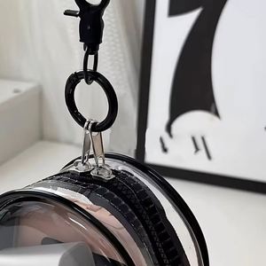Portable <b>Mini</b> Clear Zipper <b>Storage</b> Bag with Handy Keychain Loop Versatile Cable Management & Organizer for Earphones Chargers - Product Image 2