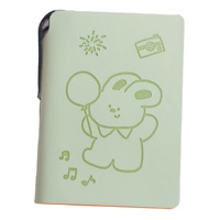 Mini carnet de poche en PU avec emplacement pour stylo gel, couverture gaufrée, pages détachables, joli carnet de voyage à motifs de dessins animés, agenda de poche, cadeau