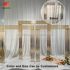 LEDA Wedding Stage Decorative <b>Backdrop</b> Classic Gold Square <b>Backdrop</b> Stand Stainless Steel Hanging Flower Arch - Product Image 3