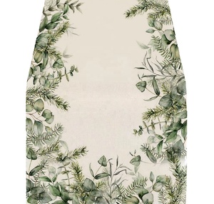 Nuevo diseño 100% tela de poliéster patrón de tamaño personalizado decoración de fiesta en casa camino de mesa con estampado de flores de una sola capa para mesa de comedor - Product Image 2