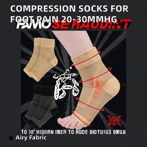 Plantar Fasciíte Compressão Meias 20-30mmhg Heel Arch Suporte Respirável Tornozelo Manga para Primavera Pé Dor - Product Image 2