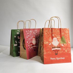 Bolsas de Regalo Navideñas de Papel Kraft para Dulces y Galletas para Niños, Decoración Navideña para Fiestas de Año Nuevo 2025 - Product Image 1