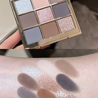 Palette de fards à paupières neuf couleurs, finition mate et pailletée, multi-usages, pour débutants, maquillage des yeux haut de gamme
