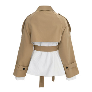 <span class=keywords><strong>Trench</strong></span>-Coat d'hiver <span class=keywords><strong>kaki</strong></span> vintage pour femmes, manteau <span class=keywords><strong>court</strong></span> de banlieue, respirant, doublure en polyester, rembourré, imprimé mince et tissé - Product Image 2