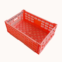 Boîte de rangement pliable empilable robuste Duty grande caisse en plastique pliante pour légumes