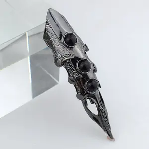 Punk gotico di Halloween <span class=keywords><strong>Rock</strong></span> Scroll giunto armatura nocca giunti in metallo pieghevole a dito pieno con artiglio di aquila - Product Image 1