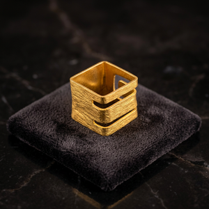 Fashionable Vintage Rose Gold Plated Brass <b>Ring</b> Geometric Unisex Kids Statement Trendy Stylish Gift Jewelry - Product Image 3