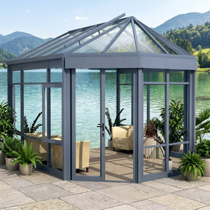 <span class=keywords><strong>Solarium</strong></span> moderne modulaire préfabriqué quatre saisons en verre étanche, maison de soleil polygonale en aluminium creux pour extérieur résidentiel - Product Image 5