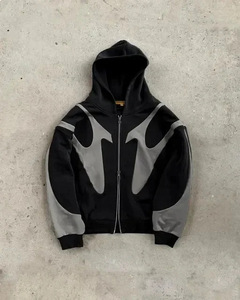 <span class=keywords><strong>Sudadera</strong></span> con capucha de bloque de Color Terry francés personalizada de fábrica <span class=keywords><strong>Original</strong></span>, sudaderas de gran tamaño con estampado de estilo callejero con cremallera para <span class=keywords><strong>hombre</strong></span> - Product Image 1