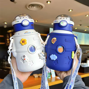 Wholesale 500ML 316 Stainless Steel Double Vacuum Insulated Eco-Friendly Straw Cup 12-24 Hours Thermal Performance Cartoon - Product Image 1