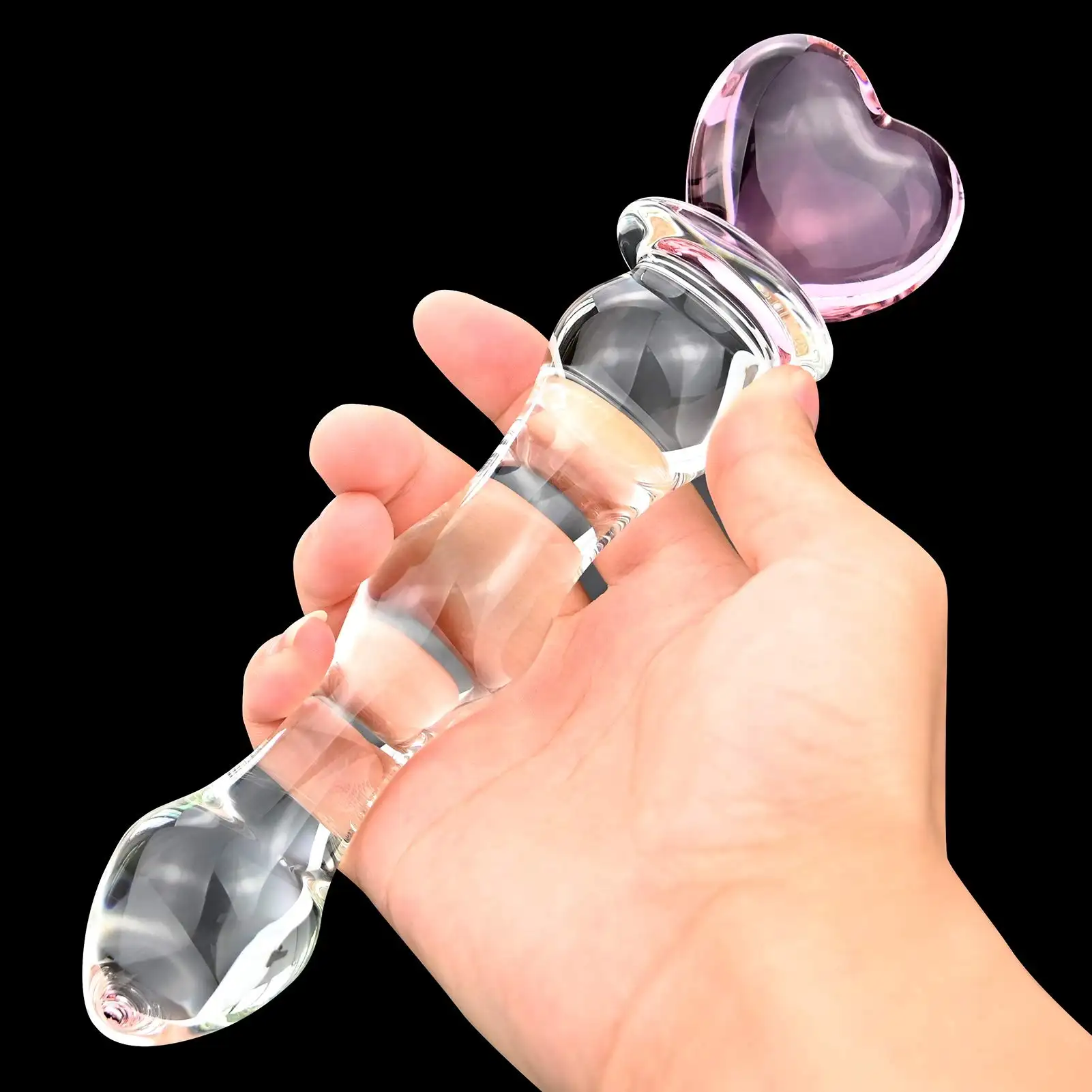 Estimulação vaginal e anal High-grade Crystal Beads Anal Butt Plug Glass Dildo Penis Brinquedos sexuais para brinquedo anal masculino
