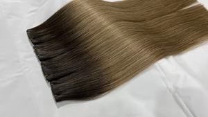 2022 новый Genius уток 12A одного донора двойные вытянутые натуральные пряди человеческих волос для наращивания на заколках наивысшего качества Реми Genius Волос руки связали утки - Product Image 4