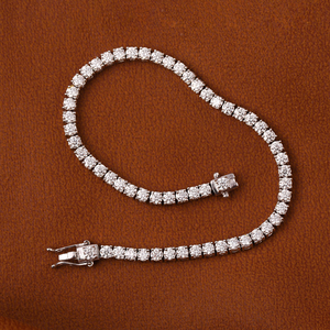 Sparkling 925 Sterling <b>Silver</b> Moissanite Link <b>Bracelet</b> Luxury Jewelry Accessory for Trendsetters and Gift Giving - Product Image 5