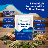Té Desintoxicante Personalizado de Fábrica para Adultos, 28 Días, con Yerba Mate, Diente de León, Hojas de Menta, Hierba Limón y Ortiga, Suplemento Diario para la Digestión