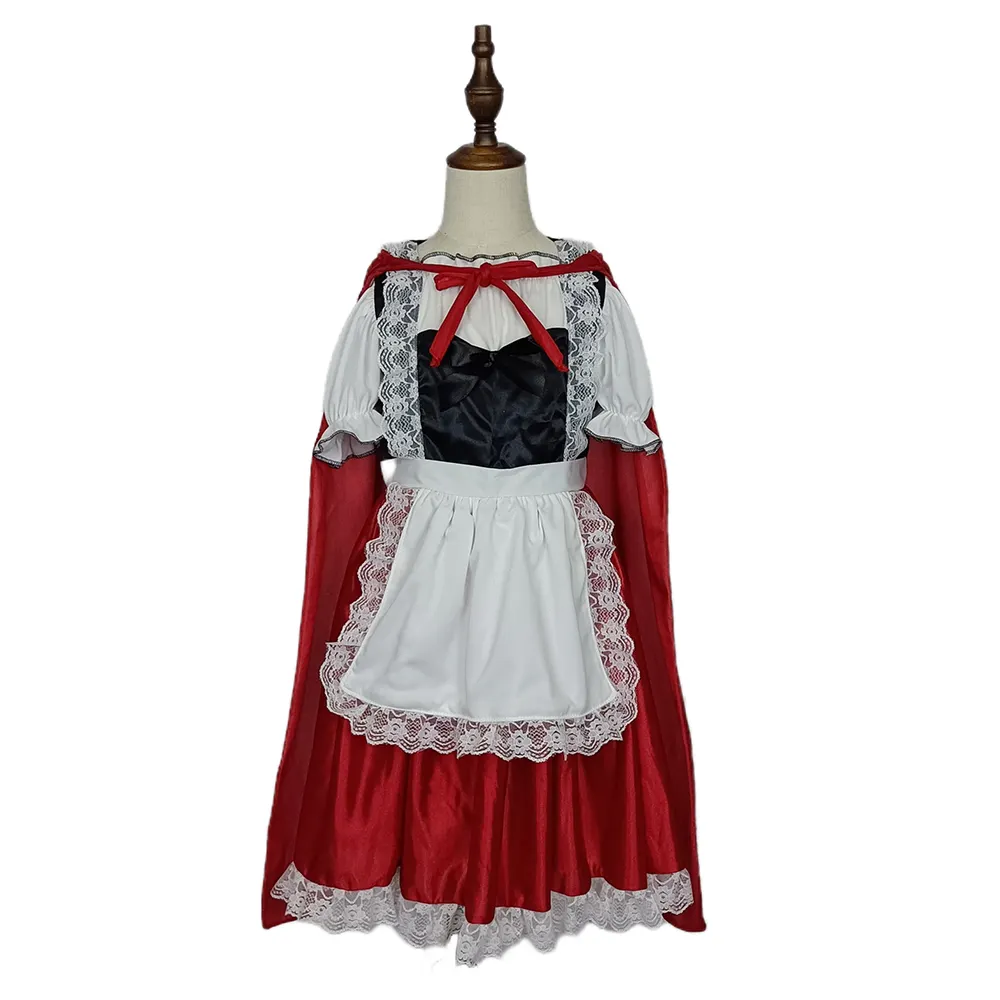 Deluxe Rotkäppchen Kinder Outfit Halloween Weihnachten Cosplay Rotkäppchen Kostüm für Mädchen