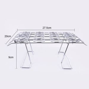 Support de cônes à crème glacée en métal chromé argenté, 16 cavités, mini, pour enfants, sur mesure, vente en gros, pour table de magasin - Product Image 2
