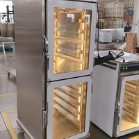 Armoire chauffante verticale en acier inoxydable à économie d'énergie avec portes vitrées pour la restauration
