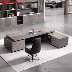 Grand bureau de patron de style moderne Mobilier de bureau de direction économique avec panneau en bois multifonctionnel Design à la mode - Product Image 2