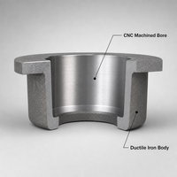 Boîtier de roulement en fonte ductile GGG50 sur mesure, usiné CNC de précision, pour engrenages de machines industrielles