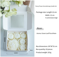 Handgemachtes Umweltfreundliches Sojawachs Aromatisches Geschenkset Heim-Pfingstrose-Rosen-Kerze Aromatherapie-Set für Valentinstag Neuartige Kerzen