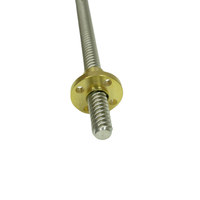 Tornillo trapezoidal T10 T12 de 10 mm y 12 mm con tuerca de cobre, tornillo de movimiento de acero inoxidable para máquina de grabado DIY