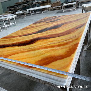 Ttranstones alabastro amarillo ónix para panel de pared interior color miel piedra artificial retroiluminada para pared - Product Image 5