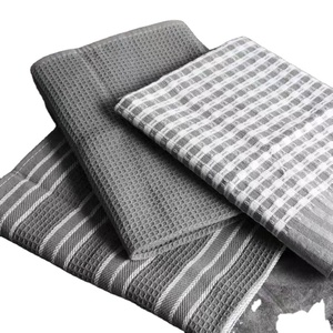 Taille <span class=keywords><strong>personnalisée</strong></span> logo gaufre gris 100% coton linien microfibre nettoyage <span class=keywords><strong>de</strong></span> la cuisine torchon pour Restaurant - Product Image 1