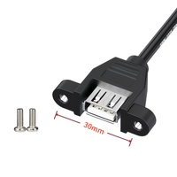 Câble d'extension USB 2.0 Type A Femelle-Femelle avec fixation par vis sur panneau, double blindage (feuille + tressé) 30cm 50cm 100cm
