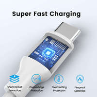 Cable USB Tipo C de Silicona de Carga Súper Rápida, Cable de Carga y Transferencia de Datos USB OTG de Alta Velocidad para Todos los Teléfonos Inteligentes Tipo C
