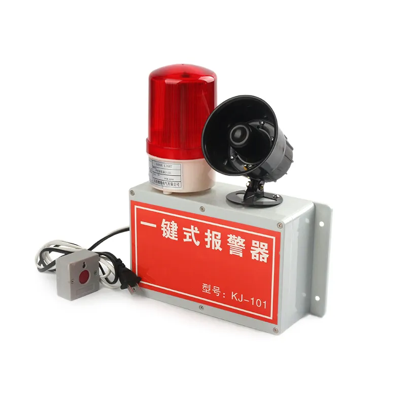 Tek tuşla acil alarm endüstriyel bitki yangın alarmı yedek güç kablosuz bağlantı ses ve ışık alarmı ile