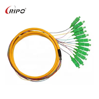 Câbles et queues de raccordement optiques à 12 fibres: connecteurs SC/UPC, LC, FC, ST, SM (monomode) et MM à code couleur 12