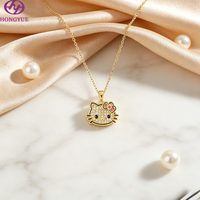 Collar con Colgante Chapado en Oro de 18K con Cristal de Zirconia, Cadena Elegante, Joyería de Moda, Regalo para Mujeres y Niñas