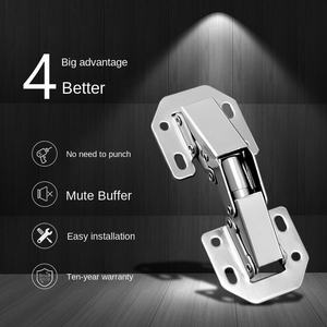 Cajón de armario de apertura gratuita, ranura para puerta de madera, herrajes para muebles, accesorios de cocina, cartón de acero inoxidable satinado moderno - Product Image 5